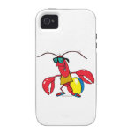 dibujo animado de la langosta de la playa que va d iPhone 4 carcasa