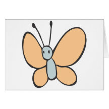 Dibujo animado de la mariposa del vuelo felicitación