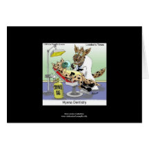 Dibujo animado de la odontología del Hyena en tarj