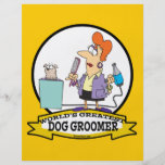 DIBUJO ANIMADO DE LAS MUJERES DEL GROOMER DEL PERR FLYER A TODO COLOR