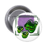 Dibujo animado de las pimientas verdes en cuadrado pins