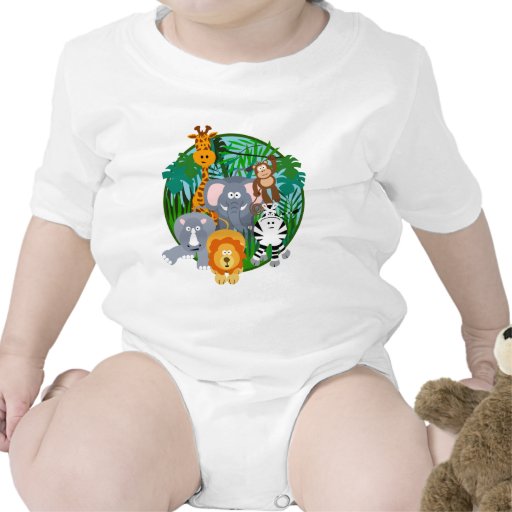 Dibujo animado de los animales del safari camisetas