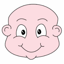 Dibujo animado de un bebé lindo, sonriendo esculturas fotográficas
