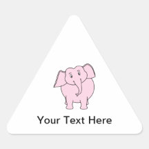 Dibujo animado de un elefante rosado pegatinas de triangulo