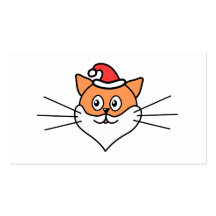 Dibujo animado de un gato en un gorra y una barba  tarjeta de visita