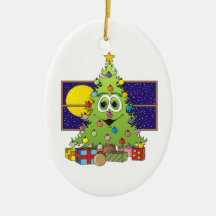 Dibujo animado del árbol de navidad ornamento de navidad