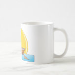 Dibujo animado del barco de fila de Brown Taza De Café