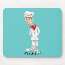 Dibujo animado del cocinero con refranes divertido tapete de raton