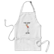 Dibujo animado del cocinero con refranes divertido delantales