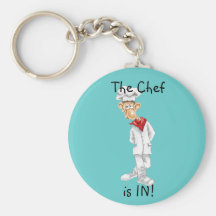 Dibujo animado del cocinero con refranes divertido llavero personalizado
