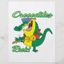 dibujo animado del croc de la música rock de los c tarjeta publicitaria