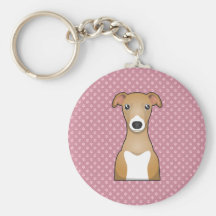 Dibujo animado del galgo italiano llavero
