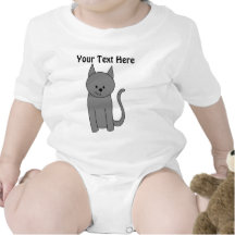 Dibujo animado del gato del gris ahumado camiseta
