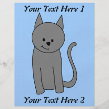 Dibujo animado del gato del gris ahumado tarjeta publicitaria