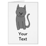 Dibujo animado del gato del gris ahumado tarjetas