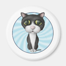 Dibujo animado del gato del smoking imanes para frigoríficos
