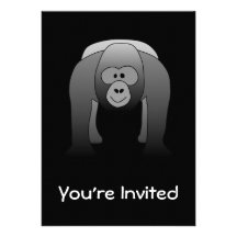 Dibujo animado del gorila del Silverback Invitación