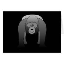 Dibujo animado del gorila del Silverback Felicitación