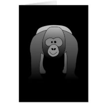 Dibujo animado del gorila del Silverback Felicitaciones
