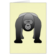 Dibujo animado del gorila del Silverback Felicitación
