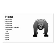 Dibujo animado del gorila del Silverback Tarjeta Personal