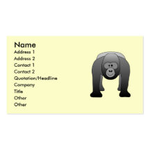 Dibujo animado del gorila del Silverback Tarjeta De Visita