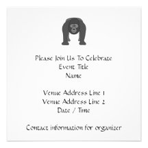 Dibujo animado del gorila invitación personalizada