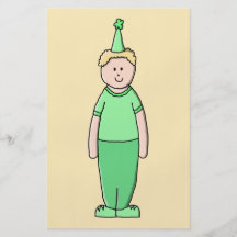 Dibujo animado del muchacho del cumpleaños en verd tarjeton