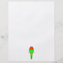 Dibujo animado del Parakeet. Pájaro en una perca Tarjeta Publicitaria
