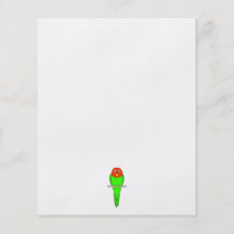 Dibujo animado del Parakeet. Pájaro en una perca Tarjeta Publicitaria
