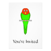 Dibujo animado del Parakeet. Pájaro en una perca Anuncio