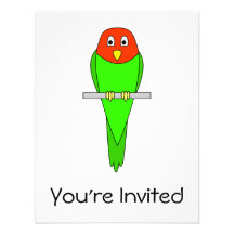 Dibujo animado del Parakeet. Pájaro en una perca Comunicados Personales