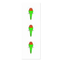 Dibujo animado del Parakeet. Pájaro en una perca Plantillas De Tarjetas Personales