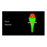 Dibujo animado del Parakeet. Pájaro en una perca Tarjetas Personales