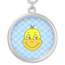 Dibujo animado del pato en modelo azul grimpola personalizada