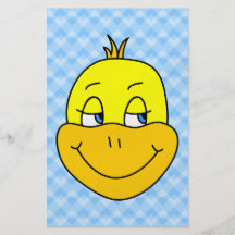 Dibujo animado del pato en modelo azul flyer personalizado