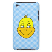 Dibujo animado del pato en modelo azul iPod touch cobertura