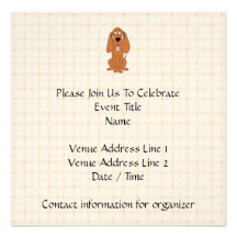Dibujo animado del perro de Brown. Perro Invitación