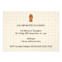 Dibujo animado del perro de Brown. Perro Invitacion Personalizada