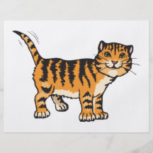 Dibujo animado del tigre de bebé tarjetas publicitarias