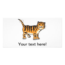 Dibujo animado del tigre de bebé tarjeta fotografica  