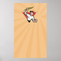 Dibujo animado del trabajador de construcción del  posters