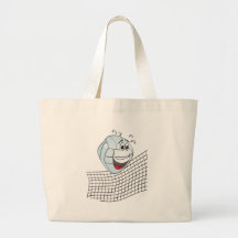 Dibujo animado del voleibol bolsas lienzo
