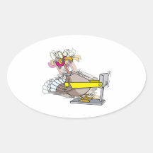 dibujo animado divertido de la dieta de la acción  colcomanias ovaladas personalizadas