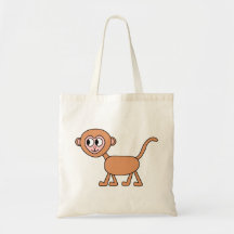 Dibujo animado divertido de un mono bolsas