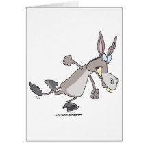 dibujo animado divertido del burro de la rabieta d felicitación