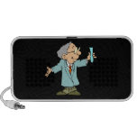 Dibujo animado enojado feliz del científico mini altavoz