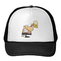dibujo animado feliz del hombre que celebra con la gorro