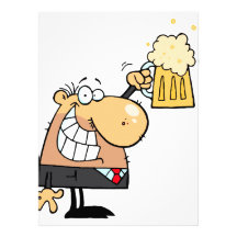 dibujo animado feliz del hombre que celebra con la invitacion personalizada