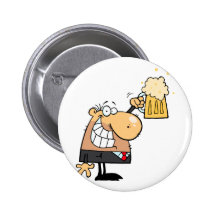 dibujo animado feliz del hombre que celebra con la pins